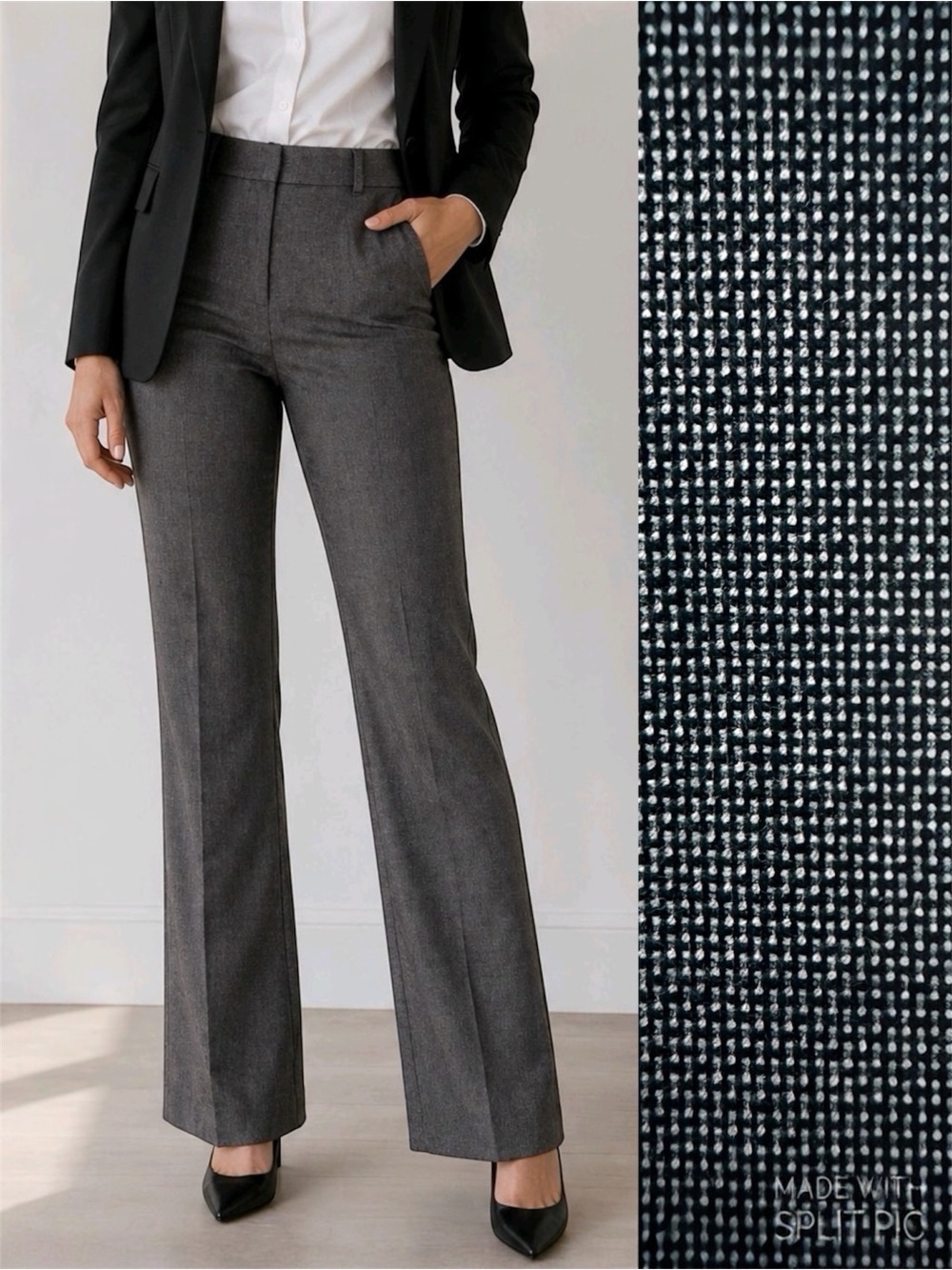 White House Black Market The Boot Tailored Fit Textured Weave Dress Pants Size 4